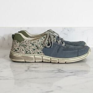 Kacper Leather Upper Blue Green Splatter Lace Up Comfort Shoes Men’s EU 42